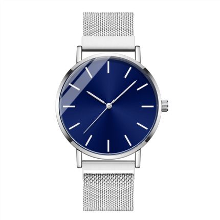High Quality Minimalism Thin Men and Women Watch Stainless Steel Magnetic Mesh Strap Quartz Watch Gift Men Wristwatch No logo