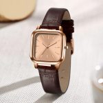 Classic Minimalist Square Watch Custom Logo Leather Strap 3ATM Water Resistant Japan Movement Quartz Women Watches NO LOGO - Image 3