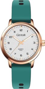 Fashion Quartz Wrist Watch, Waterproof Analog Display, Rubber Silicone Bands, Easy Read Dial, Casual Sport Style Minimalist Watch for Women Ladies Teachers Students