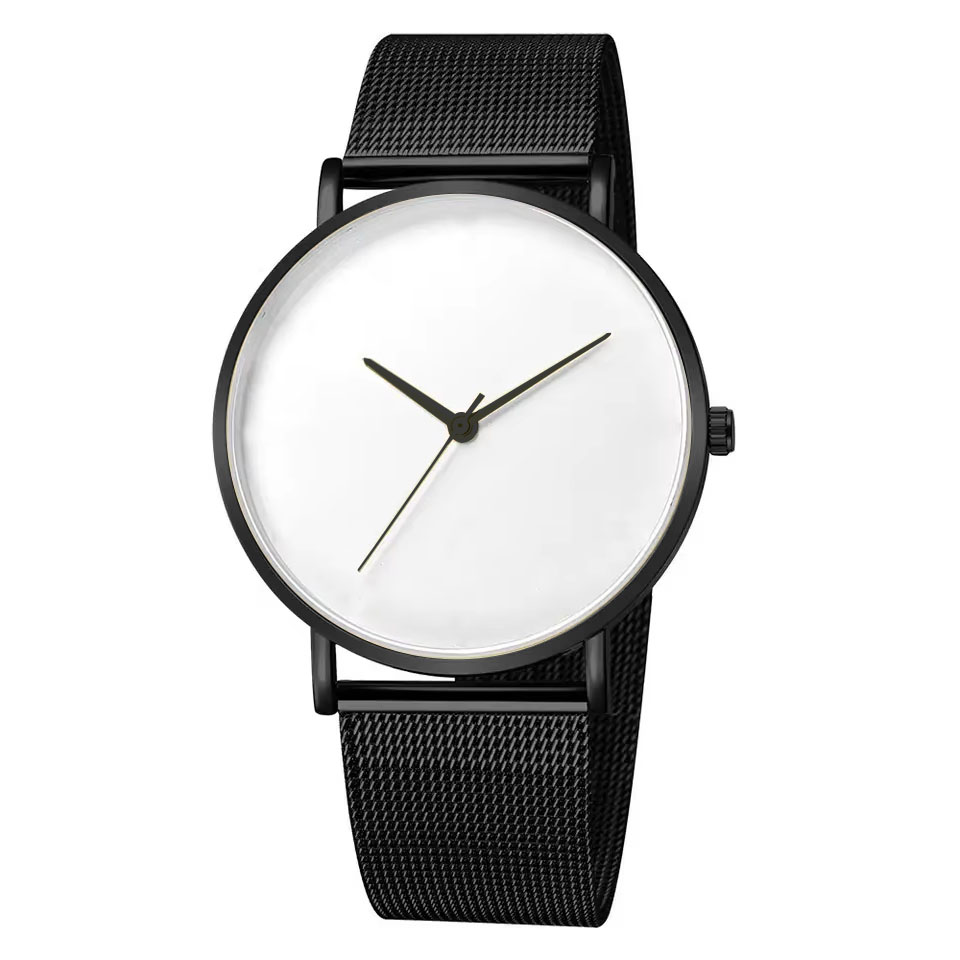77256F4D-FF93-4853-25A4-05DD0B99B19F-1.jpg No logo Simple Watch with Blank Dial Mesh Stainless Steel Band Men Watches Thin Minimalist Customized Watch 40mm High Quality - Image 1