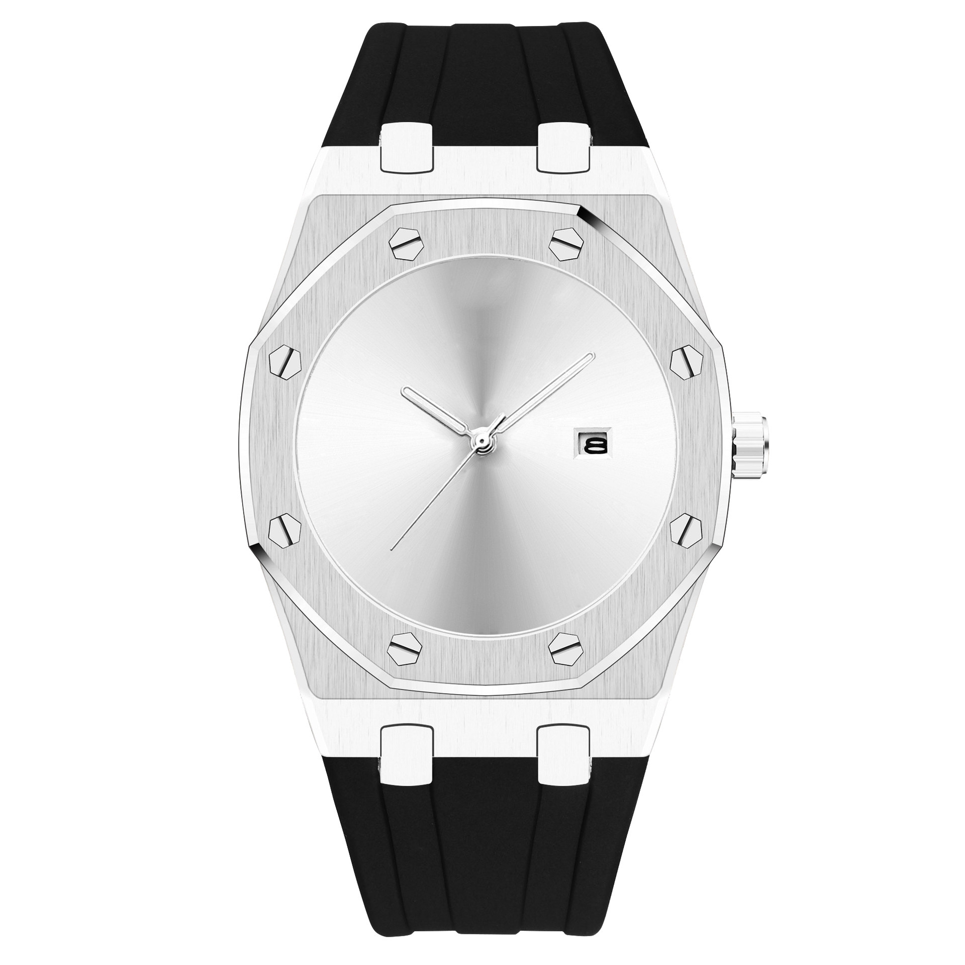 8E5A9389-B4C6-B922-3809-9A8A208AE7FE-1.jpg Watches Men Minimalist Niche No Logo Stainless Steel Silicone Strap Sport Watch - Image 1