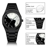 Hot Selling Quartz Movement Mineral Glass No Logo in Stock Water Resistance Arabic Numerals Black Stainless Steel Men Watches - Image 5