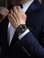 Wholesale 40mm Glass Dial 22mm Custom Classic Arabic Numbers ultra Thin Polycarbon Men Plastic Quartz Watch - Image 3